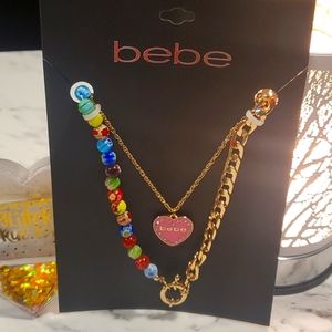 Bebe double chain necklace
